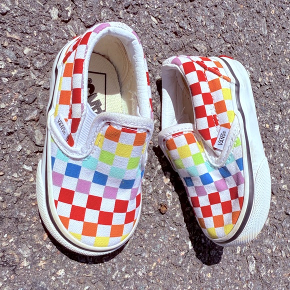 Vans Kids Slip-On Sneakers - Colorful Checkered - Picture 1 of 4